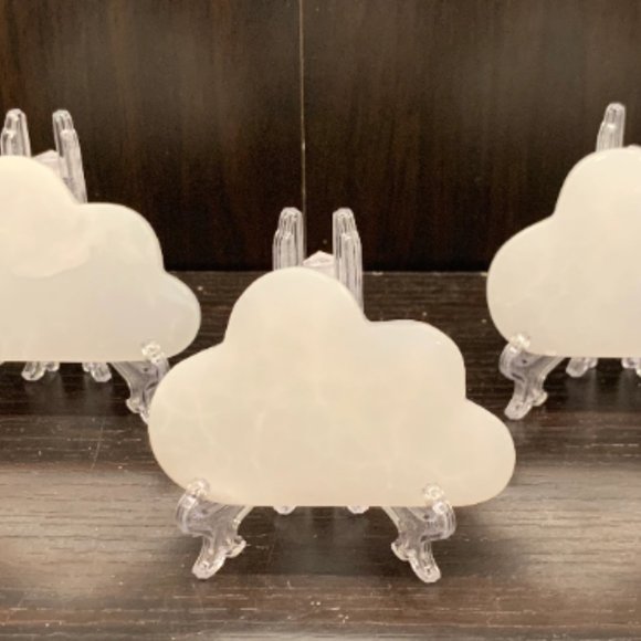 White Onyx Cloud with Easel Stand, Kids Bedroom Decor, Office/Desk Art, Healing - Picture 6 of 6